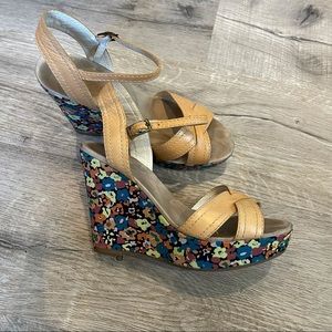 Marc Jacobs flower platform wedge sandals